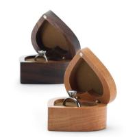 Jewelry Gift Box, Walnut wood, with Magnet & Beech Wood, Heart, durable, more colors for choice, 60x55x32mm, Sold By PC
