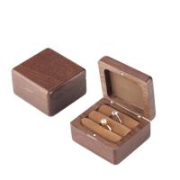 Multifunctional Jewelry Box, Walnut wood, with Magnet,  Square, portable & durable, coffee color, 60x60x38mm, Sold By PC