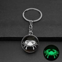 Bag Purse Charms Keyrings Keychains Glass polished with constellation symbols & luminated Sold By PC