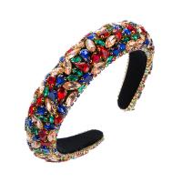 Hair Bands, Pleuche, with Glass Rhinestone & Sponge, for woman & with rhinestone, more colors for choice, 140mm, 30mm, Sold By PC