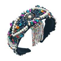 Banda del Pelo, paño, con Perlas plásticas, borla, para mujer & con diamantes de imitación, más colores para la opción, 385mm, 155mm, 40mm, Vendido por UD