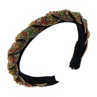 Hair Bands, Cloth, for woman & with rhinestone, more colors for choice, 370mm, 20mm, Sold By PC