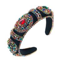 Hair Bands Pleuche with Glass Rhinestone for woman & with rhinestone 370mm 35mm Sold By PC
