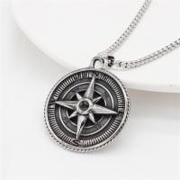 Stainless Steel Pendants, 304 Stainless Steel, Compass, DIY & blacken, original color, 34mm, Sold By PC