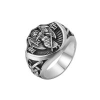 Палец кольцо из нержавеющей стали, Нержавеющая сталь 304, Крыло ангела, разный размер для выбора & Мужский & чернеют, оригинальный цвет, 20mm, размер:7-12, продается PC