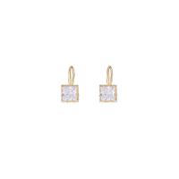 Cubic Zircon (CZ) Drop Earring, Brass, gold color plated, micro pave cubic zirconia & for woman, more colors for choice, 16mm, Sold By Pair