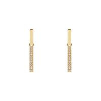 Cubic Zirconia Micro Pave Brass Earring, gold color plated, micro pave cubic zirconia & for woman & hollow, 25mm, Sold By Pair