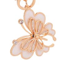Zinc Alloy Key Clasp Butterfly plated fashion jewelry & for woman & enamel & with rhinestone Sold By PC