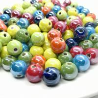 Porslin Smycken Pärlor, Rund, DIY & olika storlek för val, blandade färger, Ca 100PC/Bag, Säljs av Bag