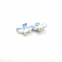 Porcelain Jewelry Beads Bird hand drawing DIY blue Approx Sold By Bag