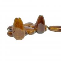 Glazed Porcelain Beads, Teardrop, DIY, coffee color, 15x25x9mm, Approx 100PCs/Bag, Sold By Bag