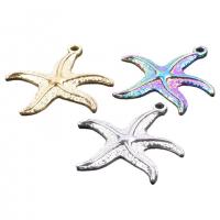 Stainless Steel Animal Pendants, 304 Stainless Steel, Starfish, Vacuum Ion Plating, vintage & Unisex, more colors for choice, 14x35mm, Sold By PC