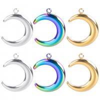 Stainless Steel Pendants, 304 Stainless Steel, Moon, Vacuum Ion Plating, vintage & Unisex, more colors for choice, 14x18mm, Sold By PC