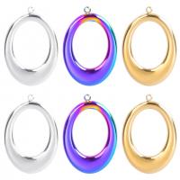 Stainless Steel Pendants, 304 Stainless Steel, Oval, Vacuum Ion Plating, vintage & Unisex & hollow, more colors for choice, 19x29mm, Sold By PC
