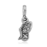 Stainless Steel European Pendants 316L Stainless Steel polished DIY & with rhinestone silver color 12mm Sold By PC
