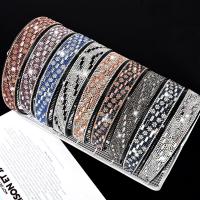 Hair Bands, PC Plastic, with Glass Rhinestone, for woman & with rhinestone, more colors for choice, 120x25mm, Sold By PC