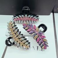 Hair Claw Clips, Plastic, for woman & with rhinestone, more colors for choice, 110x60mm, Sold By PC