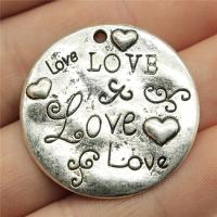 Zinc Alloy Pendants Flat Round plated DIY nickel lead & cadmium free 32mm Sold By PC