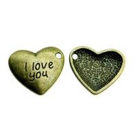 Zinc Alloy Message Pendants Heart plated DIY nickel lead & cadmium free Sold By PC