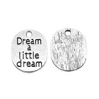 Zinc Alloy Message Pendants Flat Round antique silver color plated DIY silver color nickel lead & cadmium free Sold By PC