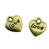 Tibetan Style Message Pendants, Heart, plated, DIY, more colors for choice, nickel, lead & cadmium free, 11x10mm, Sold By PC