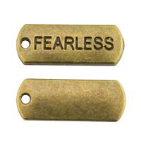 Zinc Alloy Message Pendants Rectangle plated DIY nickel lead & cadmium free Sold By PC