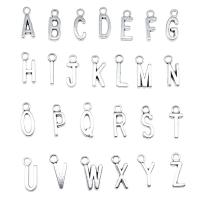 Zinc Alloy Pendants Alphabet Letter plated DIY nickel lead & cadmium free 16mm Sold By Bag