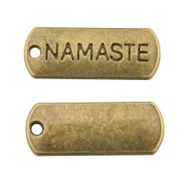 Tibetan Style Message Pendants, Rectangle, plated, DIY, more colors for choice, nickel, lead & cadmium free, 21x8mm, Sold By PC