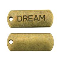 Tibetan Style Message Pendants, Rectangle, plated, DIY, more colors for choice, nickel, lead & cadmium free, 21x8mm, Sold By PC