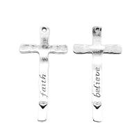 Tibetan Style Cross Pendants, antique silver color plated, DIY, silver color, nickel, lead & cadmium free, 47x23mm, Sold By PC
