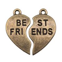 Tibetan Style Message Pendants, Heart, plated, DIY, more colors for choice, nickel, lead & cadmium free, 23x22mm, Sold By PC
