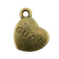 Tibetan Style Message Pendants, Heart, plated, DIY, more colors for choice, nickel, lead & cadmium free, 15x18mm, Sold By PC