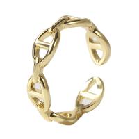 Brass δάχτυλο του δακτυλίου, Ορείχαλκος, χρώμα επίχρυσο, Ρυθμιζόμενο & για τη γυναίκα & κοίλος, χρυσός, 17mm, Sold Με PC