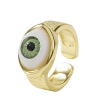 Brass Finger Ring with Glass high quality gold color plated Adjustable & for woman 18mm Sold By PC