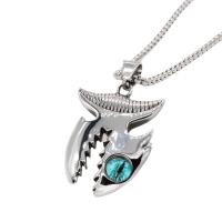 Stainless Steel Animal Pendants 304 Stainless Steel with Glass Shark DIY & Unisex original color Sold By PC