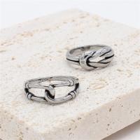 Rustfrit stål fingre Ringe, 304 rustfrit stål, forskellig størrelse for valg & forskellige stilarter for valg & for kvinde, oprindelige farve, 8mm, Størrelse:6-10, Solgt af PC