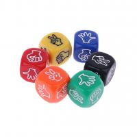 Acrylic Dice, Square, Carved, random style & mixed pattern, Random Color, 20x20x20mm, 50PCs/Lot, Sold By Lot