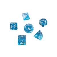 Resin Dice 7 pieces & mixed blue 15-20mm Sold By Set