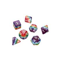 الراتنج لعبة النرد, 7 قطع & أنماط مختلفة للاختيار & مختلط, متعددة الألوان, 15-20mm, 7أجهزة الكمبيوتر/تعيين, تباع بواسطة تعيين