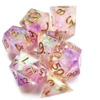 Resin Dice 7 pieces & mixed light purple 15-20mm Sold By Set