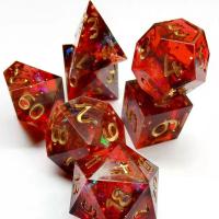 Resin Dice, Carved, 7 pieces & mixed, red, 15-20mm, 7PCs/Set, Sold By Set
