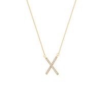 Cubic Zircon Micro Pave Brass Necklace with 2.36 inch extender chain gold color plated micro pave cubic zirconia & for woman Length Approx 15.74 Inch Sold By PC