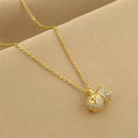 التيتانيوم الصلب قلادة, مع 1.97inch سلسلة الموسع, مجوهرات الموضة & للمرأة & مع حجر الراين, ذهبي, طول تقريبا 17.72 بوصة, تباع بواسطة PC