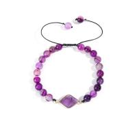 Quartz Bracelets, Cats Eye, with Amethyst, Adjustable & fashion jewelry & for woman, purple, Sold By PC