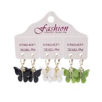 Acrylic Jewelry Earring with Zinc Alloy Butterfly gold color plated fashion jewelry & for woman Approx Sold By Set