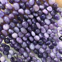 Natürlicher Lepidolith Perle, poliert, DIY & verschiedene Größen vorhanden, violett, verkauft per ca. 38 cm Strang