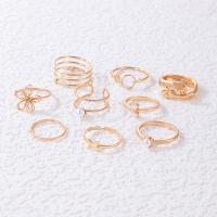 Zinc Alloy Ring Set with Plastic Pearl gold color plated for woman & hollow golden nickel lead & cadmium free Approx Sold By Set