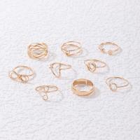 Zinc Alloy Ring Set gold color plated for woman & hollow golden nickel lead & cadmium free Approx Sold By Set