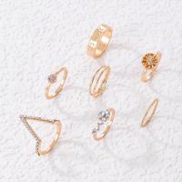 Zinc Alloy Ring Set gold color plated for woman & with rhinestone golden nickel lead & cadmium free Approx Sold By Set