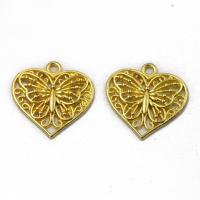 Zinc Alloy Heart Pendants gold color plated Unisex & hollow golden nickel lead & cadmium free Sold By PC
